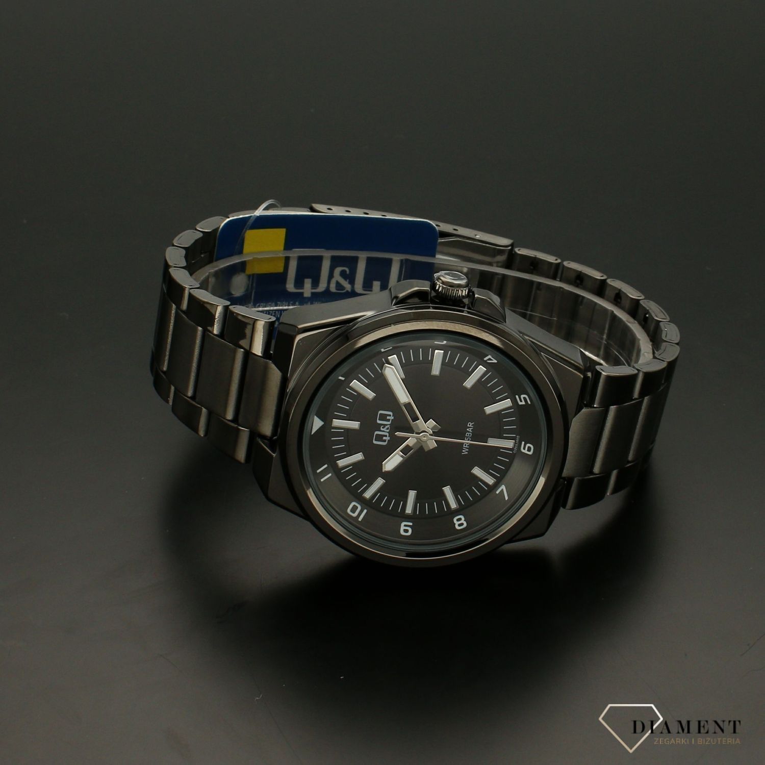 Zegarek męski czarny na bransolecie QQ QZ68-402 ⌚.jpg