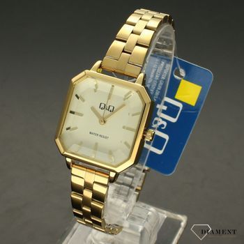 Zegarek damski na bransolecie 'Złoty prostokąt' QZ73-001 w kształcie prostokątnym z bransoletą typu mech ⌚  (2).jpg