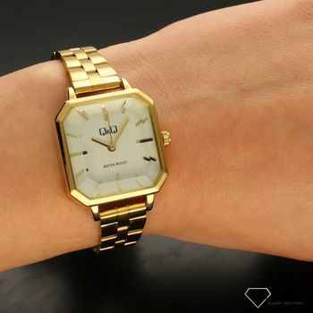 Zegarek damski na bransolecie 'Złoty prostokąt' QZ73-001 w kształcie prostokątnym z bransoletą typu mech ⌚  (5).jpg