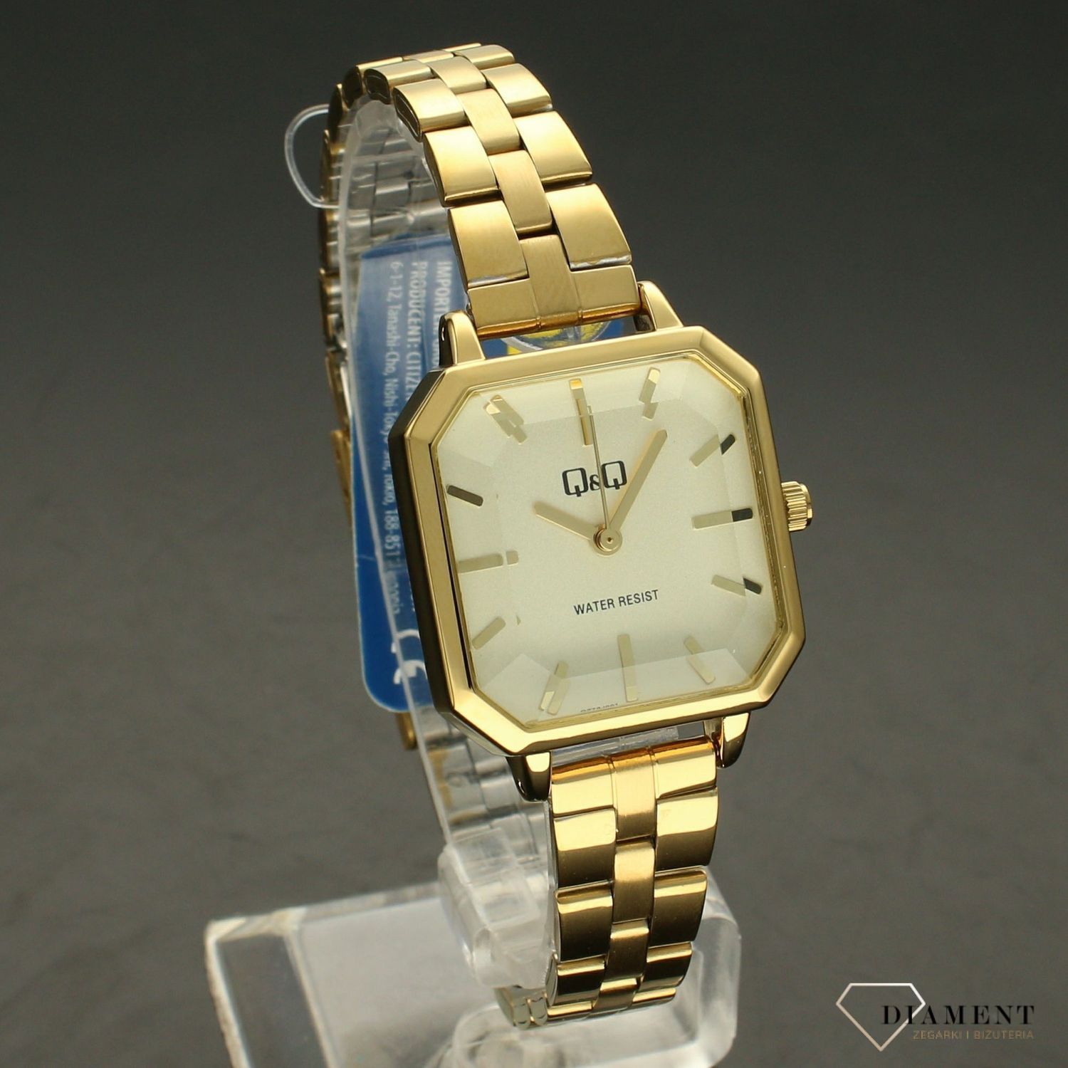 Zegarek damski na bransolecie 'Złoty prostokąt' QZ73-001.jpg