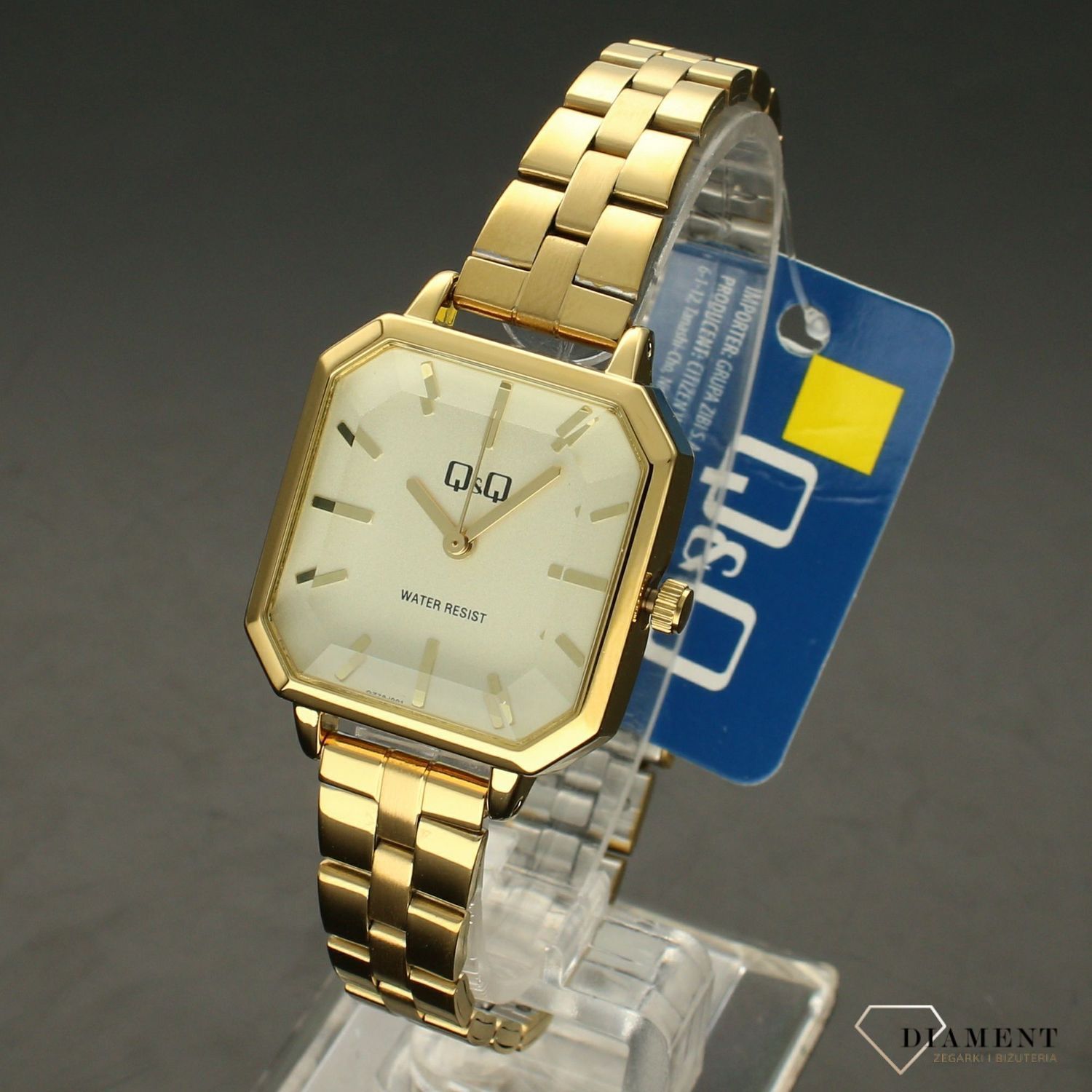 Zegarek damski na bransolecie 'Złoty prostokąt' QZ73-001.jpg