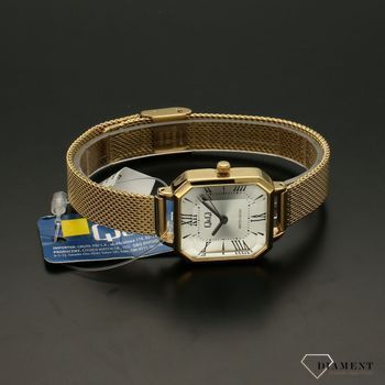 Zegarek damski na bransolecie 'Złoty prostokąt' QZ73-007 w kształcie prostokątnym z bransoletą typu mech ⌚  (3).jpg