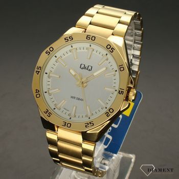 Zegarek męski QQ na złotej bransolecie QZ82-001⌚ Zegarki męskie z bransoletą✓ (2).jpg