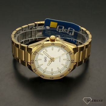 Zegarek męski QQ na złotej bransolecie QZ82-001⌚ Zegarki męskie z bransoletą✓ (3).jpg