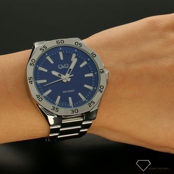 Zegarek męski QQ na bransoletce z niebieską tarczą QZ82-202 ⌚ Zegarki męskie z bransoletą✓ (4).jpg