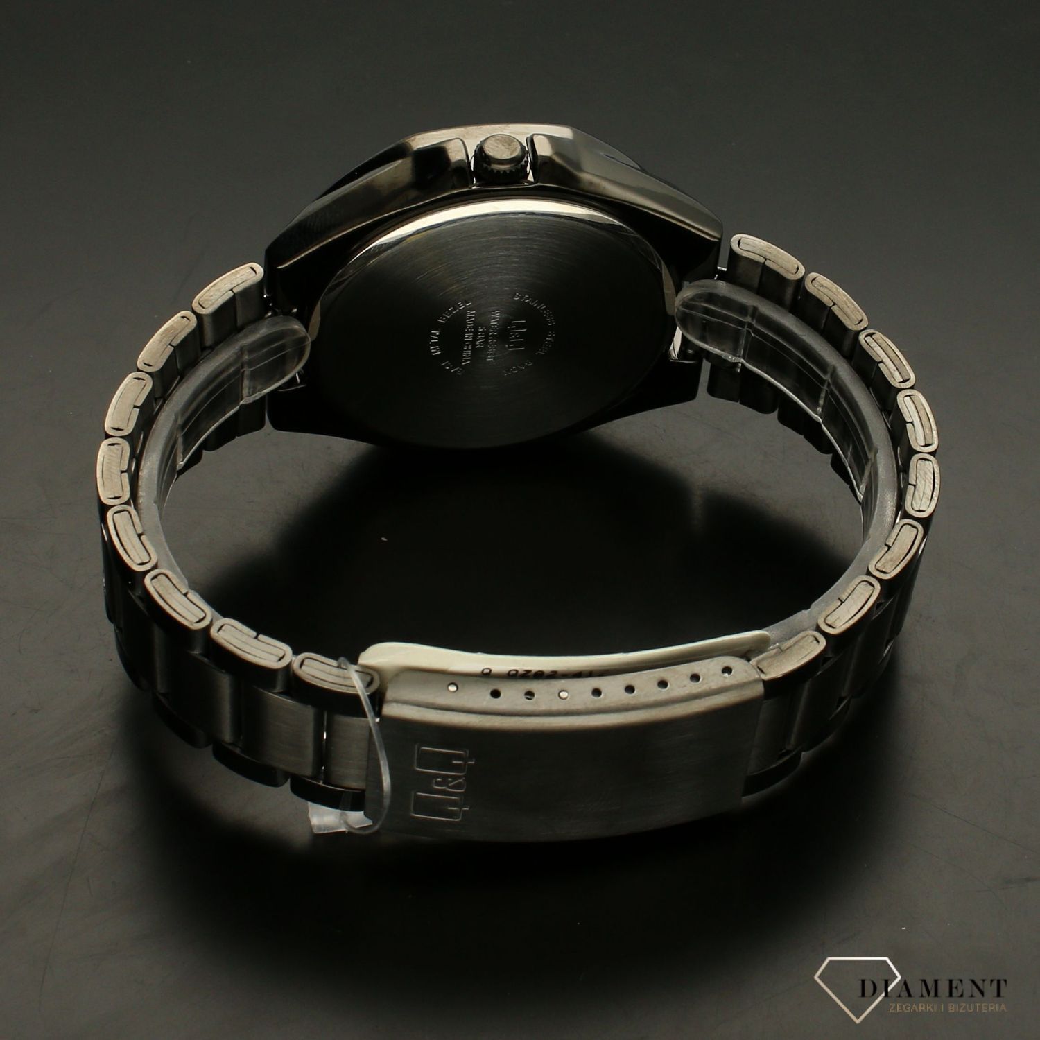 Zegarek męski na czarnej bransolecie QZ82-412.jpg