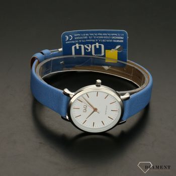 Zegarek damski na niebieskim pasku z elementami złotymi QZ87-301 ⌚ Zegarki damskie  (3).jpg
