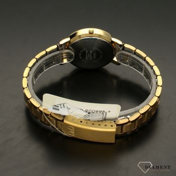 Zegarek damski złoty na bransolecie z kolorową, brokatową tarczą QZ91-012 ⌚ (4).jpg