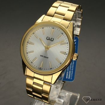 Zegarek męski QQ na złotej bransolecie QZ94-001⌚ Zegarki męskie z bransoletą✓ (1).jpg