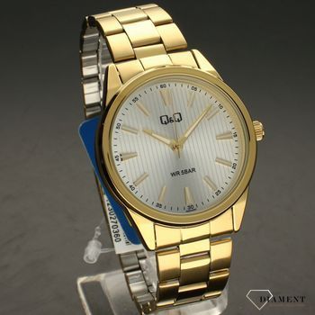 Zegarek męski QQ na złotej bransolecie QZ94-001⌚ Zegarki męskie z bransoletą✓ (5).jpg