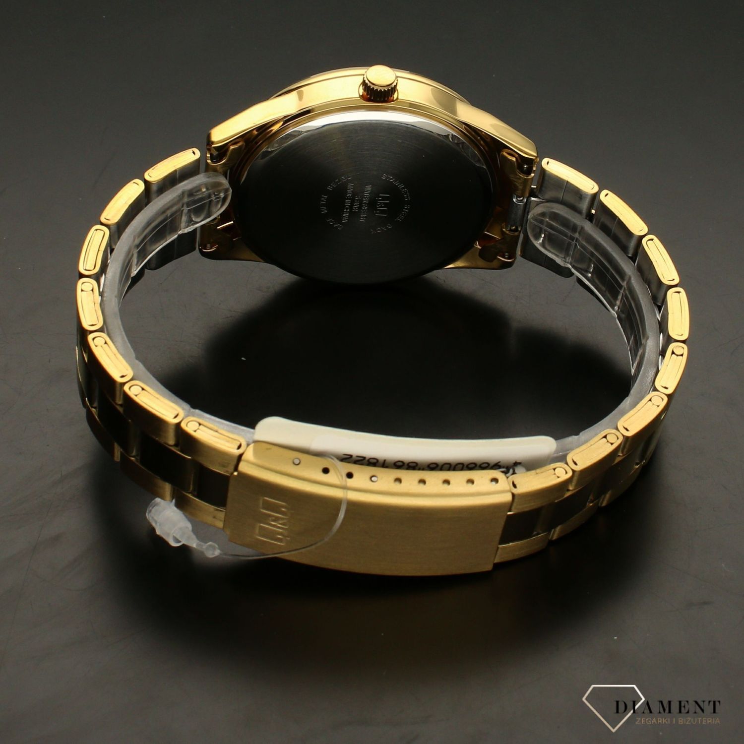Zegarek męski klasyczny QZ94-001 na złotej bransolecie.jpg