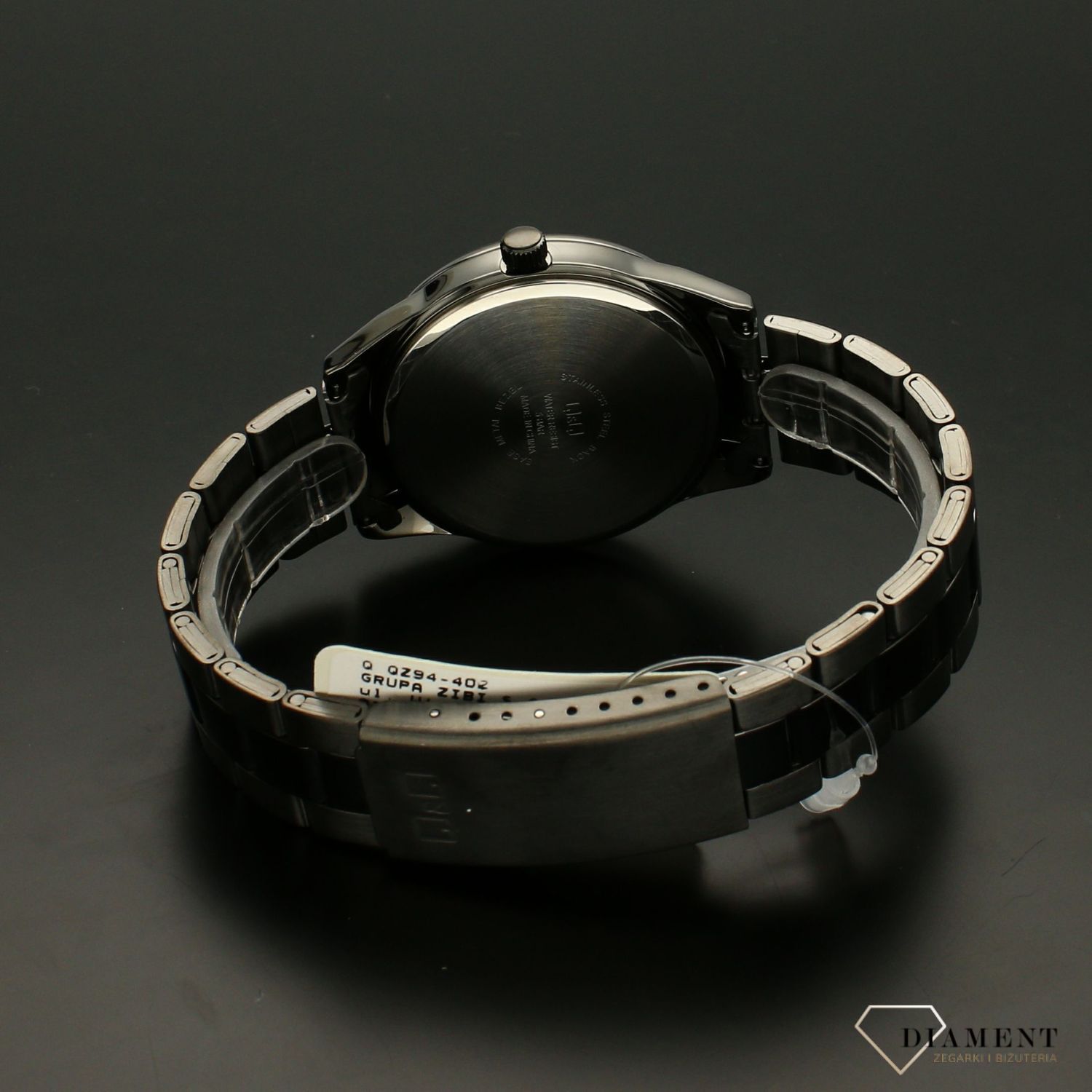 Zegarek męski czarny na bransolecie QQ QZ94-402.webp