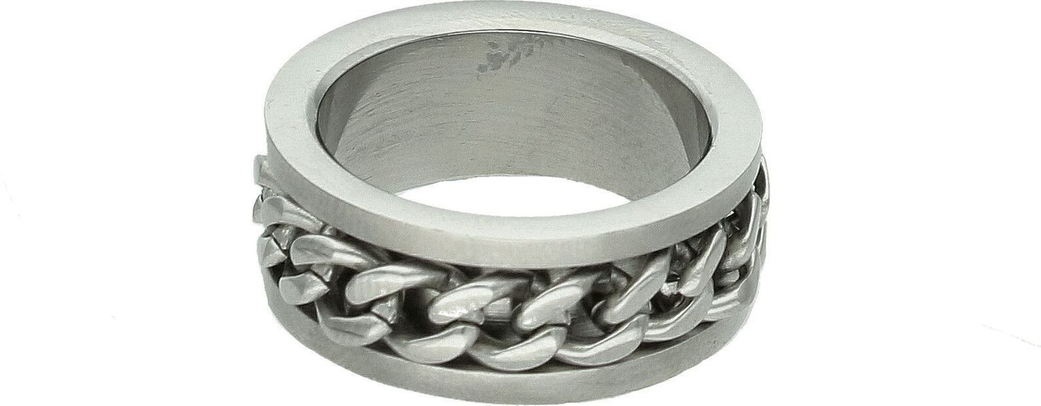 Stalowy pierścionek damski obrączka z łańcuchem rozmiar 11 R-5932. Pierścionek stalowy na prezent. Pierścionek z łańcuszkiem. Nietypowy pierścionek damski. Pierścionek stalowy dla kobiety..jpg