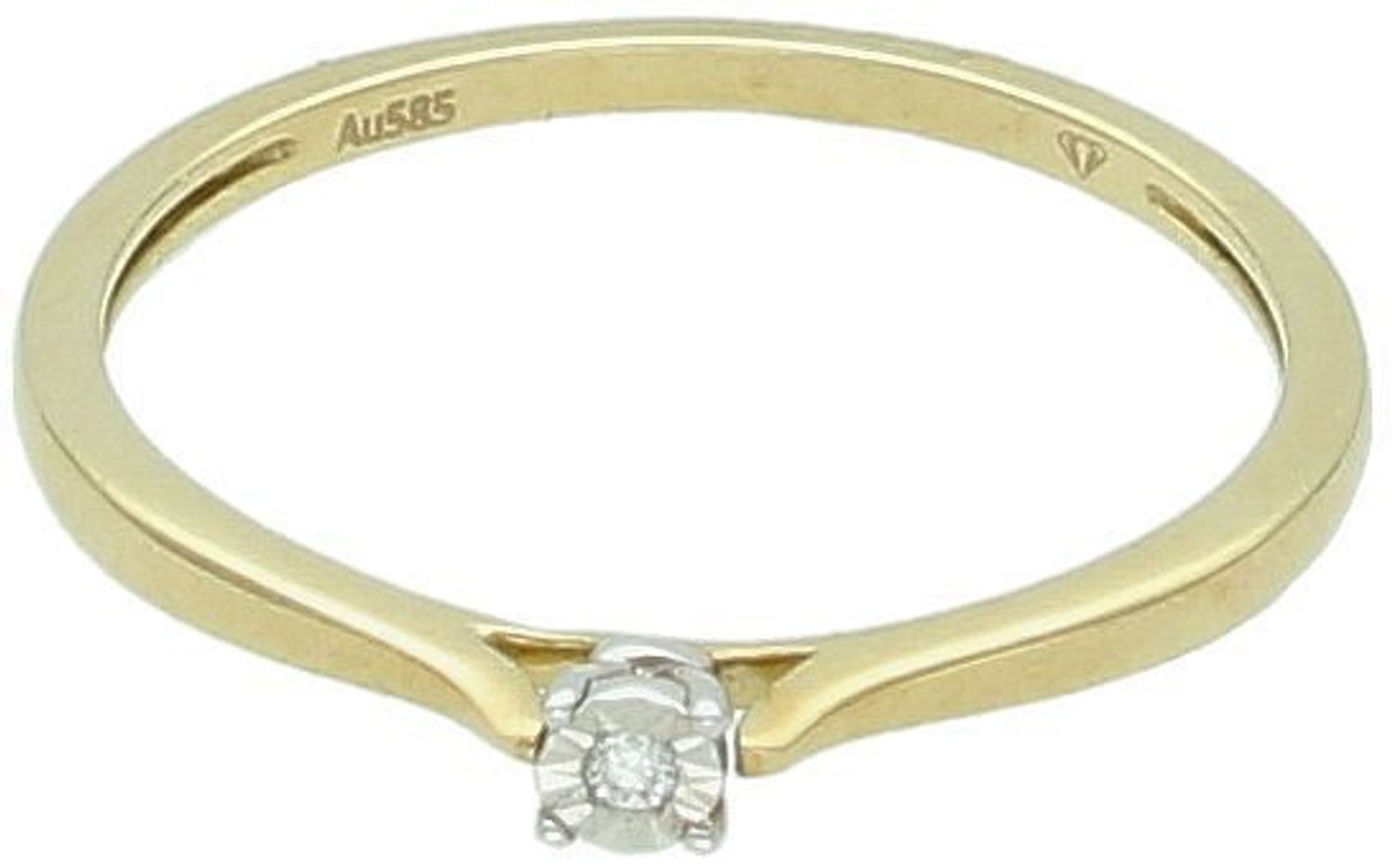 Złoty pierścionek z diamentem R-6030 - rozmiar 14  Klasyka i Elegancja Au.jpg