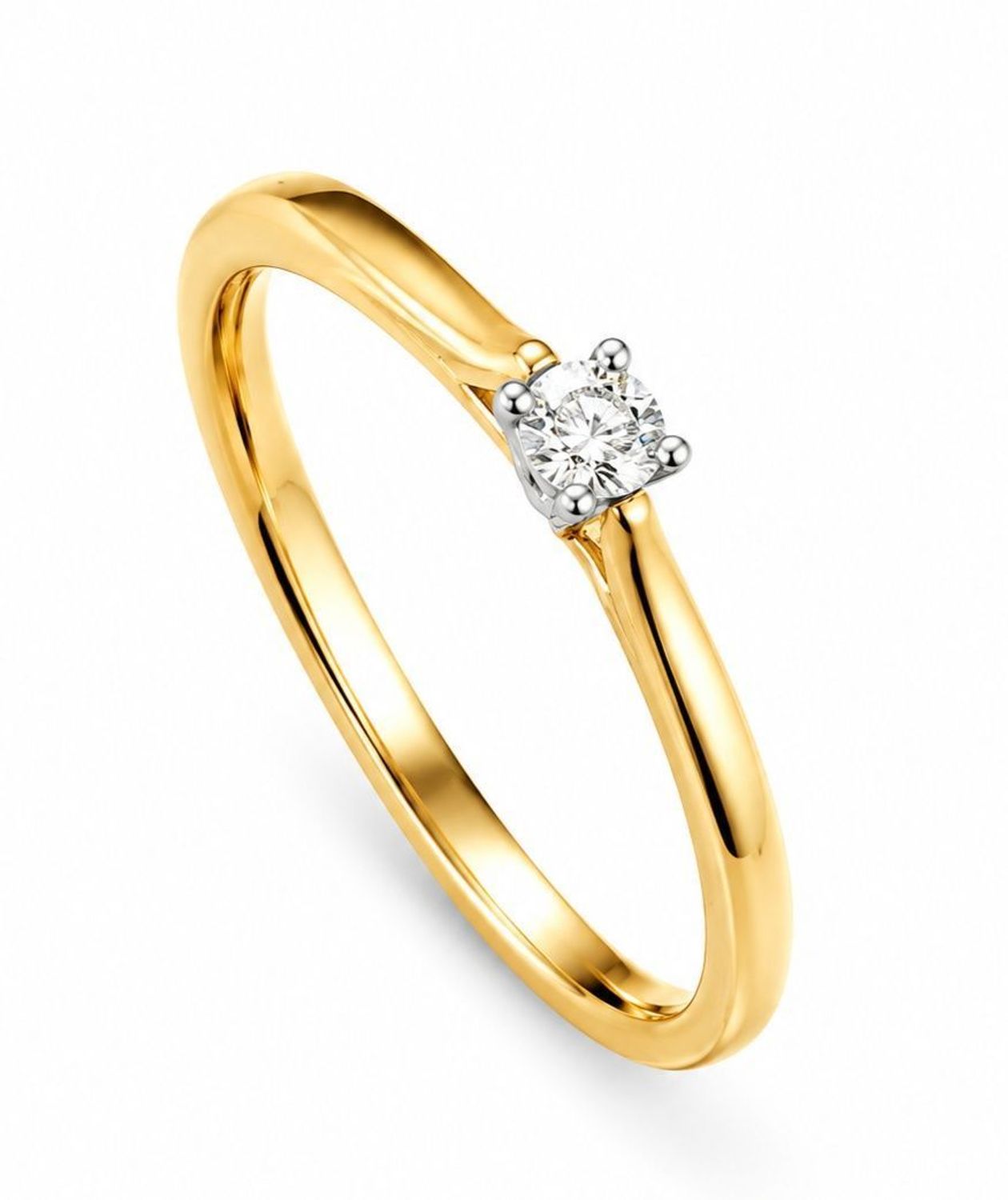 Złoty pierścionek z diamentem R-6030 - rozmiar 14  Klasyka i Elegancjad.jpg