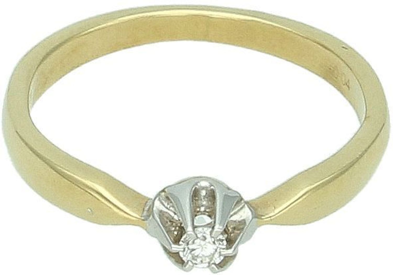 Złoty pierścionek z diamentem w oprawie z białego złota – 585, 0,04 ct  Kod R09464TT  Rozmiar 9..jpg