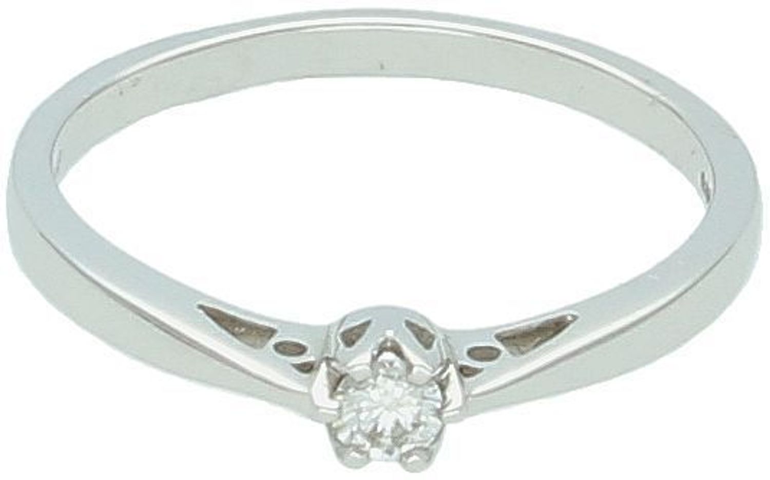 Pierścionek zaręczynowy z diamentem 0,08 ct – białe złoto 585 – DIAMENT R12056W.jpg
