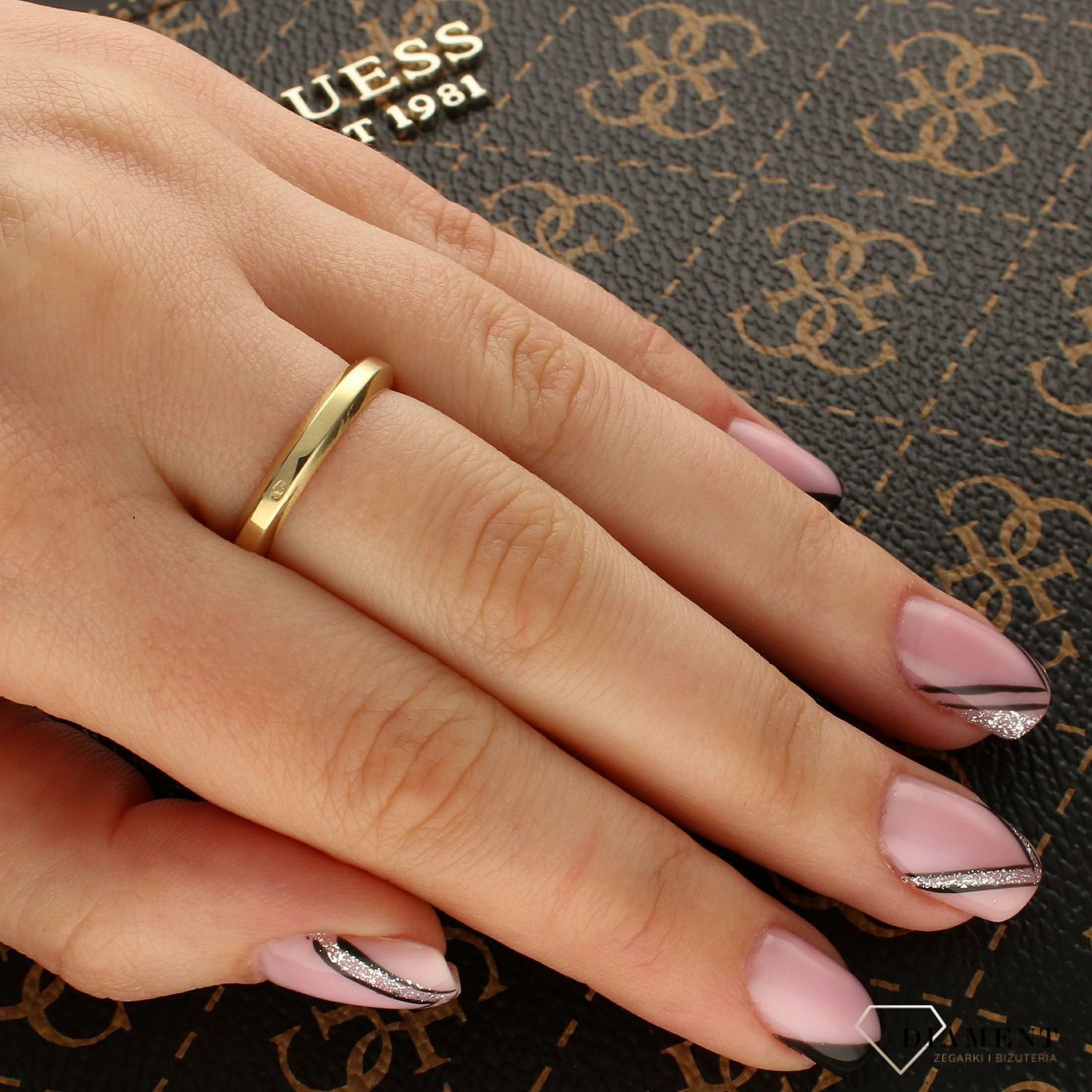 Złoty pierścionek z Diamentami  wysadzana obrączka  585 DIAMENT R12080Y (1).jpg