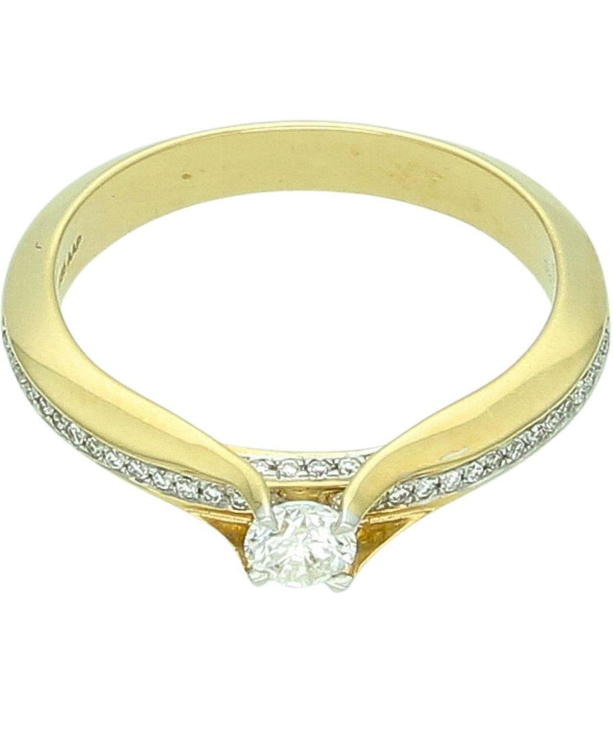 Złoty pierścionek zaręczynowy 585 „Wysadzana obrączka” – 39 diamentów, żółte złoto, rozmiar 16.jpg