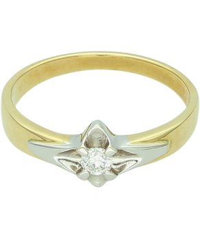 Złoty pierścionek zaręczynowy z brylantem 0,15 ct –  żółte złoto, rozmiar 17.jpg