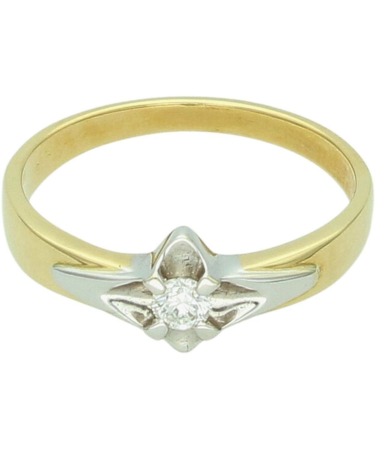 Złoty pierścionek zaręczynowy z brylantem 0,15 ct –  żółte złoto, rozmiar 17.jpg