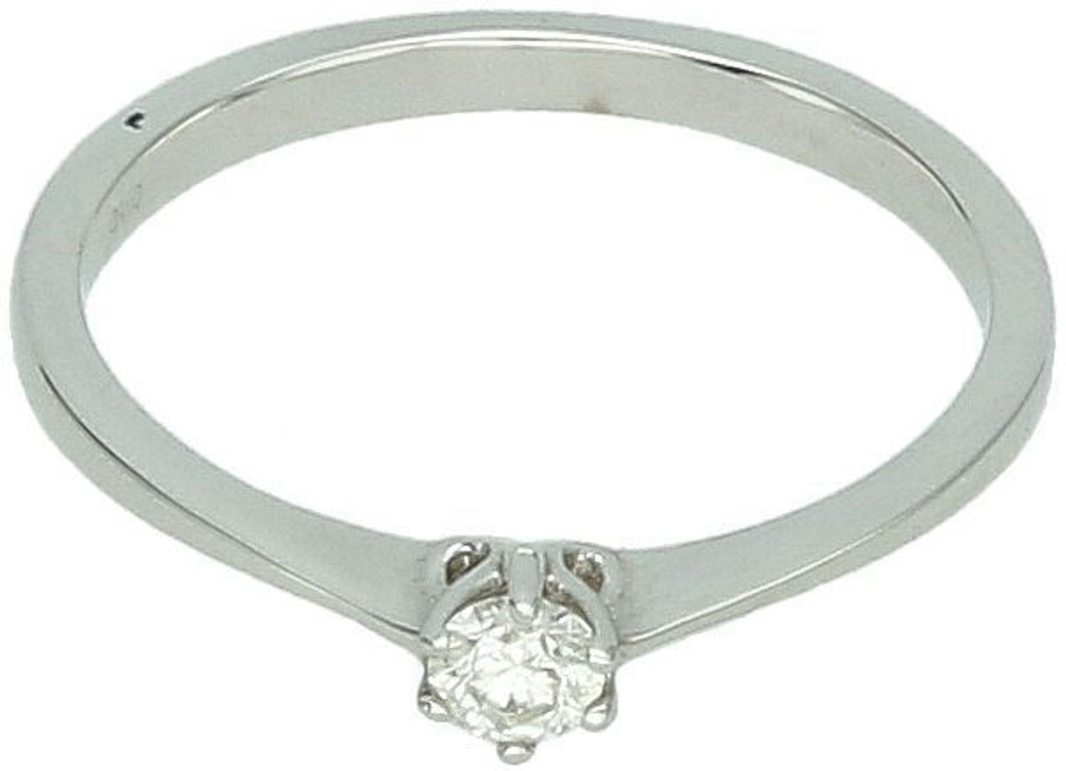 Delikatny pierścionek z diamentem – białe złoto 585, 0,10 ct  Kod R14229W  Rozmiar 9..jpg