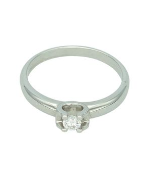 Złoty pierścionek zaręczynowy z diamentem 0,15 ct – białe złoto, rozmiar 15.jpg