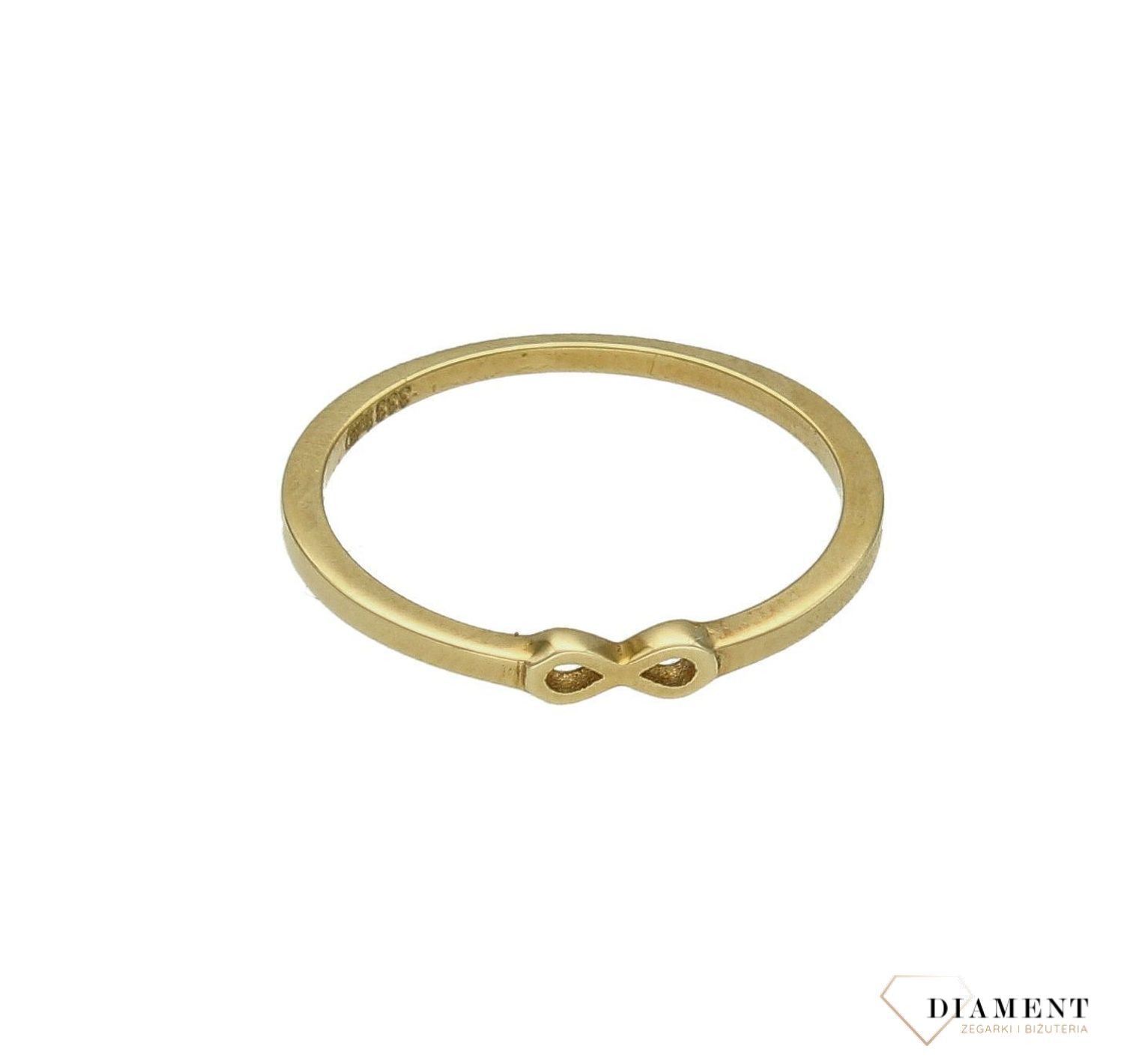 Złoty pierścionek damski 333 “Nieskończoność” R2017-52. Delikatnym, złoty pierścionek z motywem nieskończoności. Podaruj bliskie (4).jpg