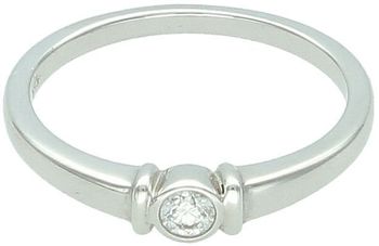 Złoty pierścionek z białego złota 585 „Okrągły Diament” - rozmiar 13  R23048.jpg