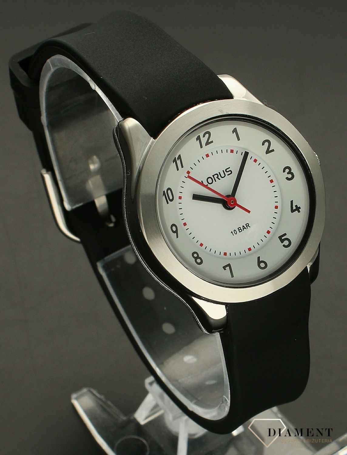 Zegarek dla chłopca Lorus Kids Czarne cyferki R2399NX9 podświetlenie.jpg