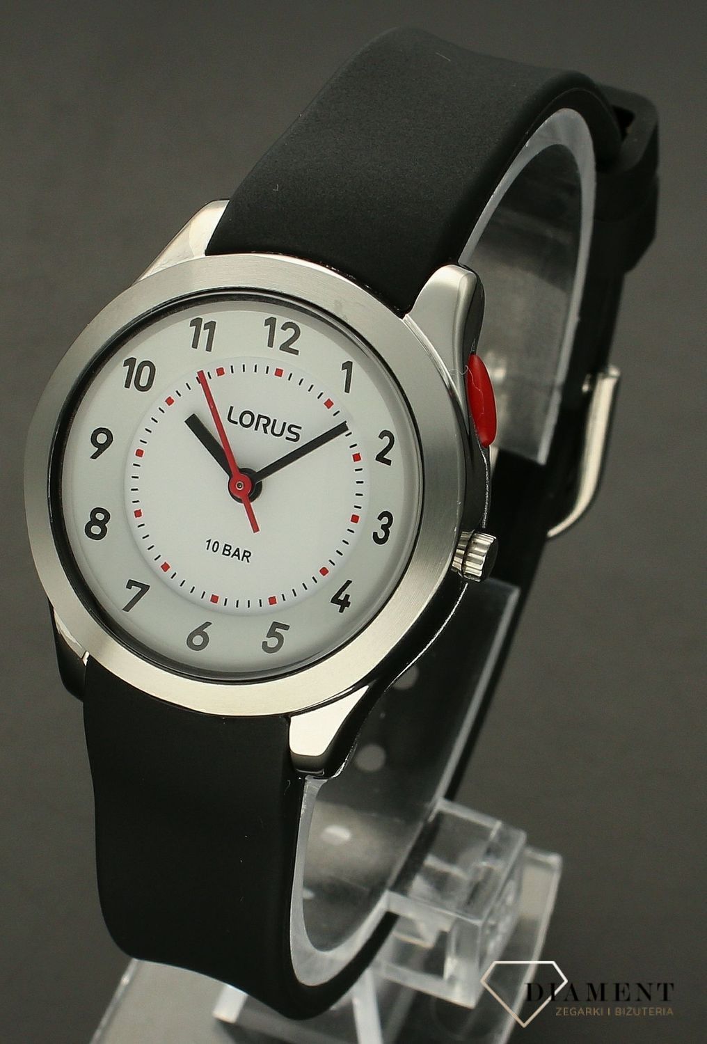 Zegarek dla chłopca Lorus Kids Czarne cyferki R2399NX9 podświetlenie.jpg