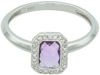 Złoty pierścionek z białego złota z ametystem i diamentami  Rozmiar 14  R36978W5.jpg