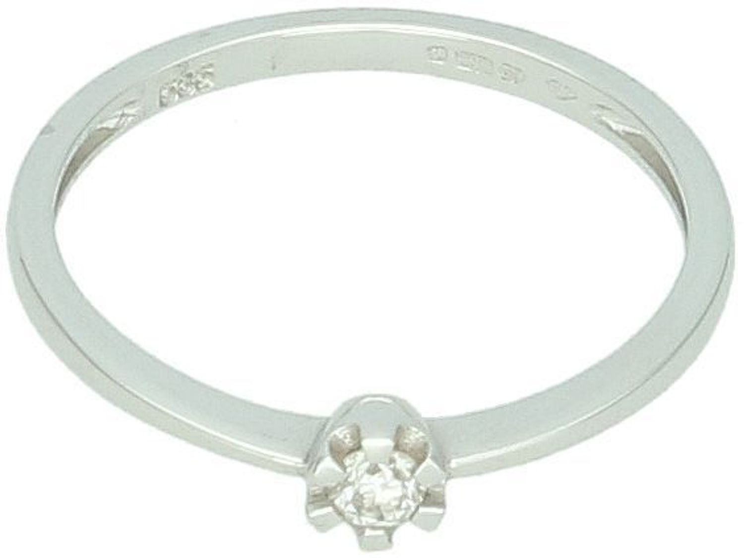 Złoty pierścionek z diamentem „Subtelna Elegancja”  Białe złoto 585  R38215W.jpg