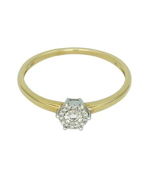 Złoty pierścionek z diamentami 0,09 ct – złoto 585, rozmiar 22, elegancki pierścionek z brylantami Au.jpg