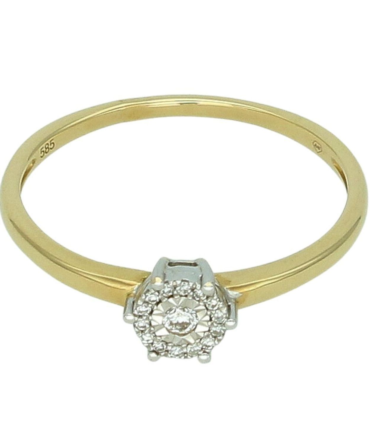 Złoty pierścionek z diamentami 0,09 ct – złoto 585, rozmiar 22, elegancki pierścionek z brylantami.jpg