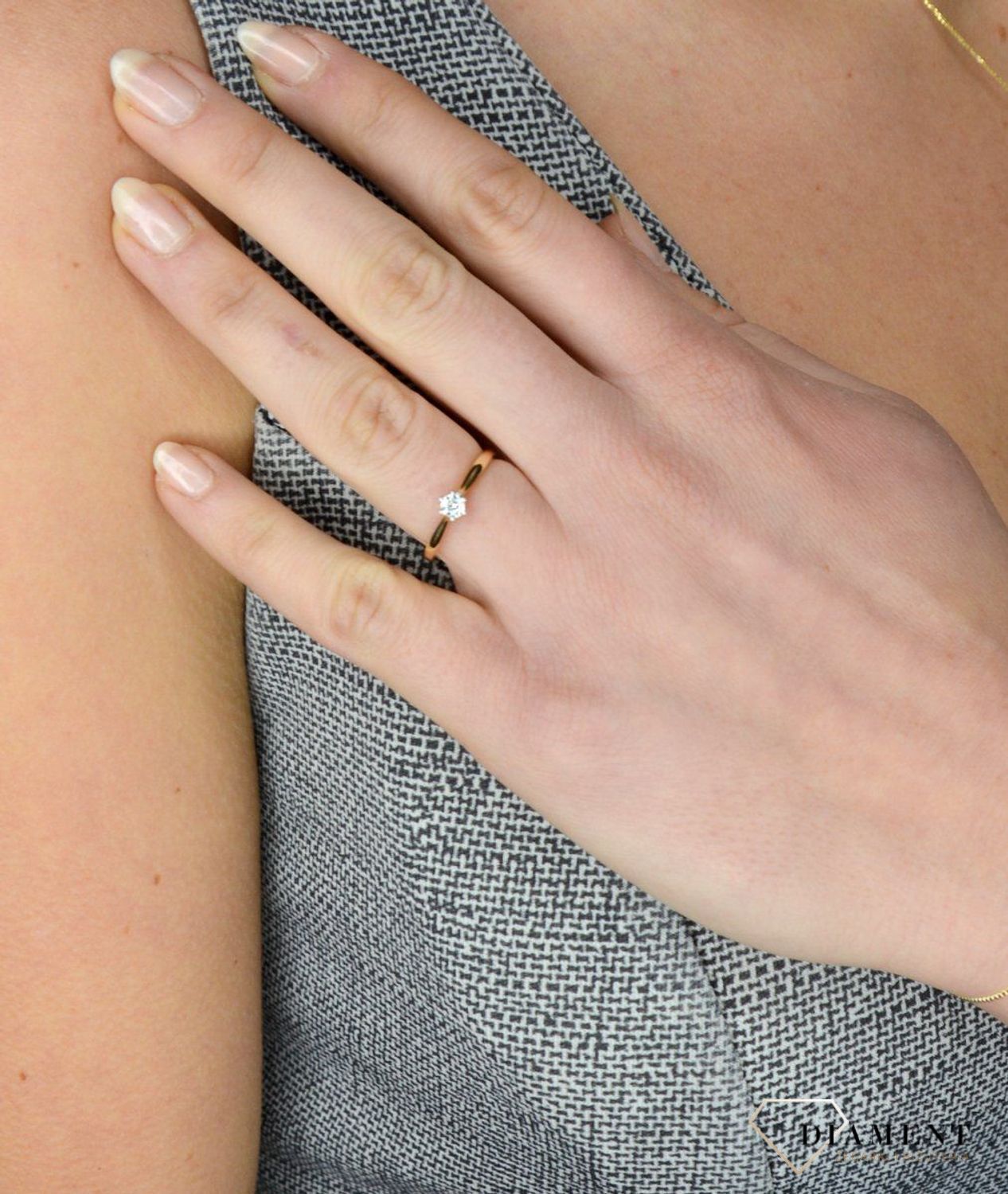 Pierścionek złoty zaręczynowy DIAMENT diament 0,06ct R50337YW 0800023414.jpg