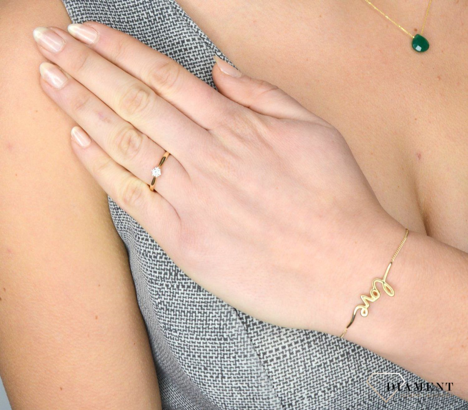 Pierścionek złoty zaręczynowy DIAMENT diament 0,06ct R50337YW 0800023414.jpg