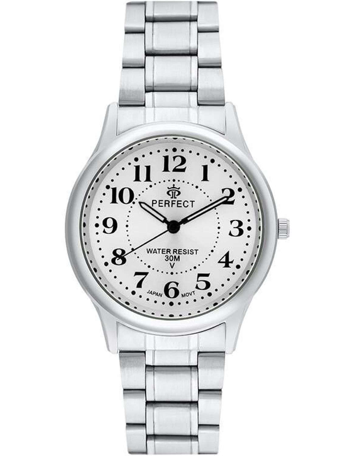 Zegarek męski Perfect R53-01 na srebrnej bransolecie. Męski zegarek klasyczny. Męski zegarek na bransolecie. Zegarek z czytelną tarczą. Męski zegarek na prezent. Zegarek Perfect dla mężczyzny (3).jpg