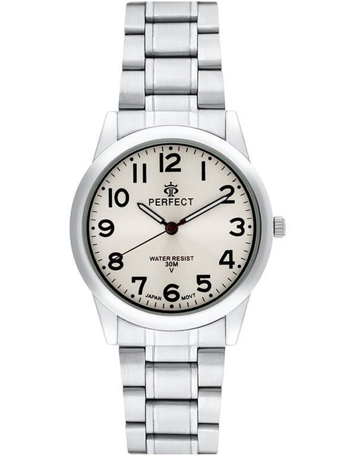 Zegarek męski Perfect R53-02 na srebrnej bransolecie. Męski zegarek klasyczny. Męski zegarek na bransolecie. Zegarek z czytelną tarczą. Męski zegarek na prezent. Zegarek Perfect dla mężczyzny  (1).jpg