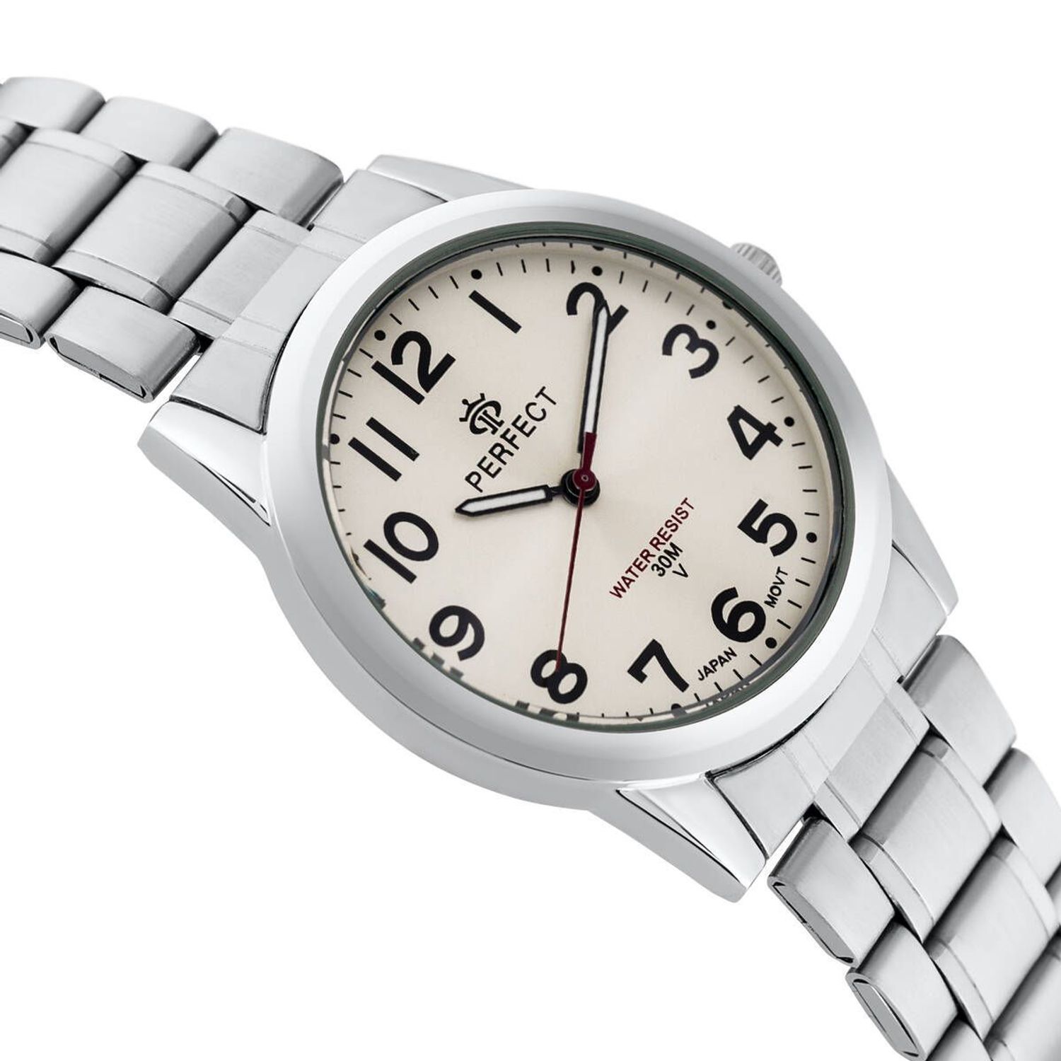 Zegarek męski Perfect R53-02 na srebrnej bransolecie. Męski zegarek klasyczny. Męski zegarek na bransolecie. Zegarek z czytelną tarczą. Męski zegarek na prezent. Zegarek Perfect dla mężczyzny  (1).jpg