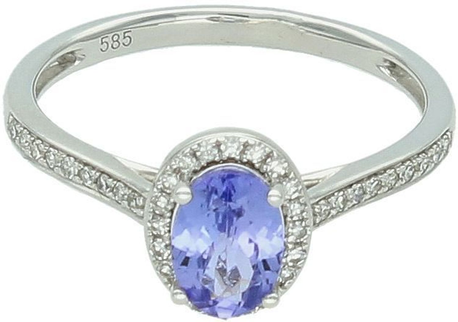 Pierścionek zloty DIAMENT białe złoto 'Tanzanit otulony Diamentami  585 R58727W.jpg