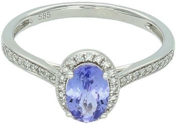 Pierścionek zloty DIAMENT białe złoto 'Tanzanit otulony Diamentami  585 R58727W.jpg