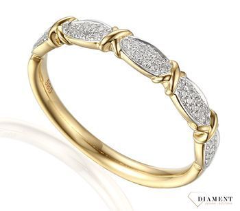 Pierścionek złoty DIAMENT żółte złoto, diamenty, obrączka. R59644Y Pierścionki zaręczynowe. Piękny pierścionek ozdobiony brylantami. 59644RD1AJJ-H.jpg