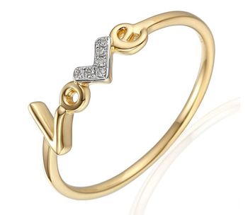 pierścionek złoty z diamentami z napisem Love, Pierścionek Arenart 0660074228 wykonany ze złota próby 585. Pierścionek z brylantami wielkości 0,02 ct, barwie H oraz czystości SI. Piękny pierścionek z.jpg