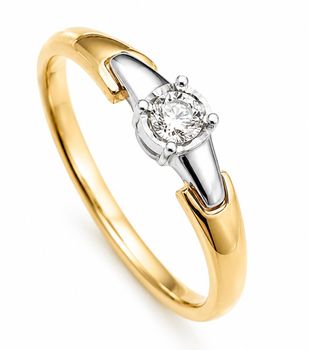 Pierścionek zaręczynowy złoty 585 z diamentem 0,14 ct - klasyczny i eleganckifd.jpg