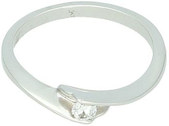 Złoty pierścionek z diamentem – białe złoto 585, rozmiar 11, R6552W.jpg