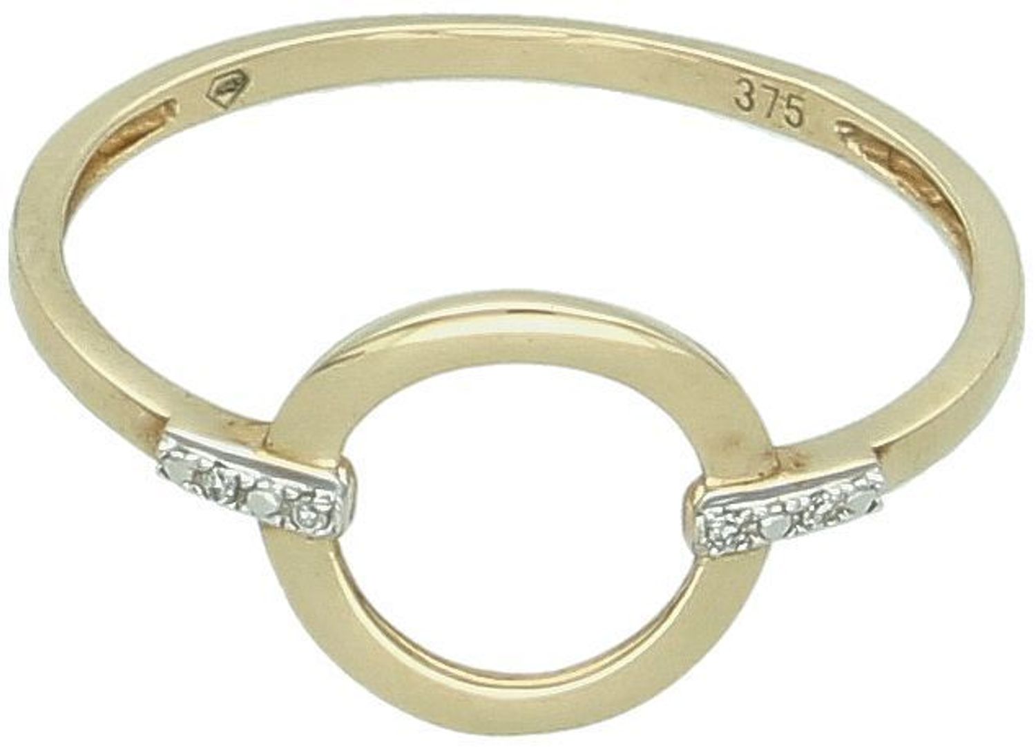 Złoty pierścionek z brylantami w kształcie koła – rozmiar 15  R65979Y.jpg