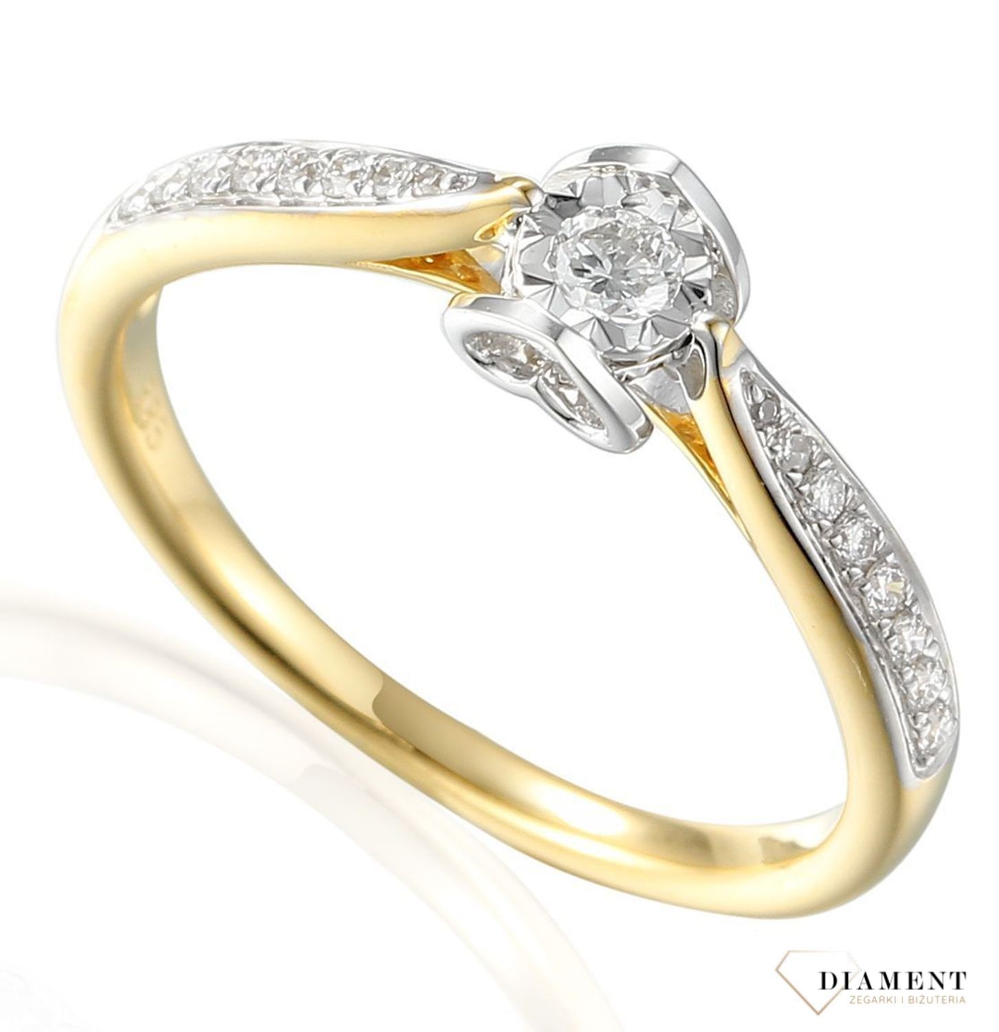 Pierścionek złoty DIAMENT 585 białe złoto, serca, diamenty 0800008944 R67073YW..jpg