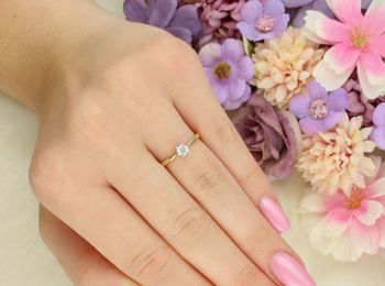 pierścionek z brylantem, pierścionek złoty 585, diament 0.09 ct, certyfikat diamentu, biżuteria z diamentem, brylant SI H, pierścionek zaręczynowy, autentyczny diament, jubiler, 3.jpg