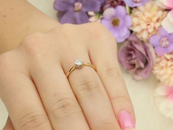 pierścionek z brylantem, pierścionek złoty 585, diament 0.09 ct, certyfikat diamentu, biżuteria z diamentem, brylant SI H, pierścionek zaręczynowy, autentyczny diament, jubiler, 4.jpg